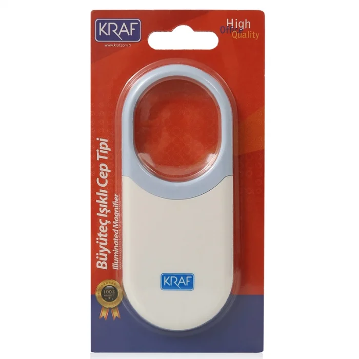 Kraf Cep Tipi Işıklı Büyüteç 3x