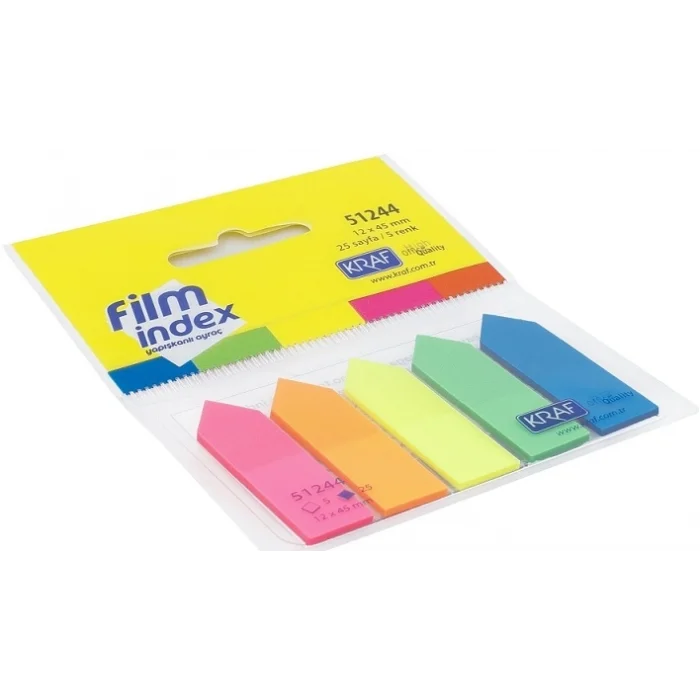 Kraf Film Index Ok Şekilli 5 Renk x 25 Sayfa