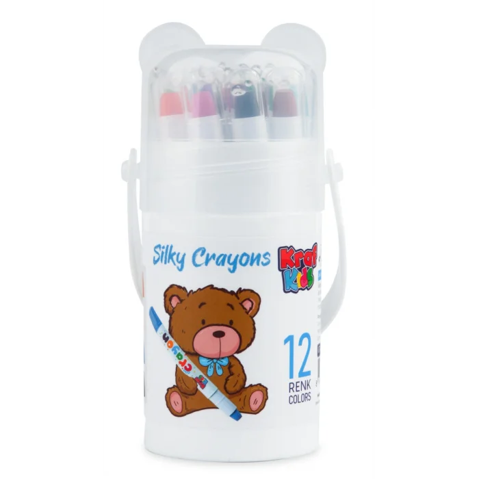 Kraf Kids Silky Crayon Çevirmeli Mum Pastel Boya 12 Renk