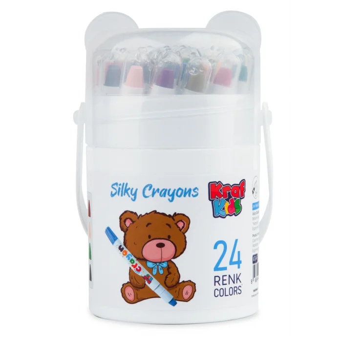 Kraf Kids Silky Crayon Çevirmeli Mum Pastel Boya 24 Renk
