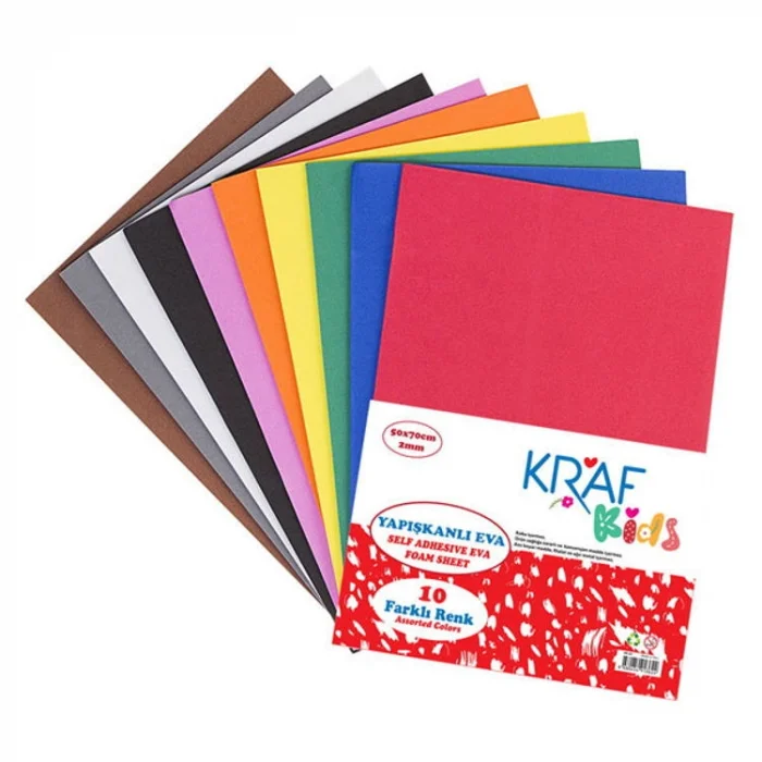 Kraf Kids Yapışkanlı Eva 50x70 cm. 10 Renk