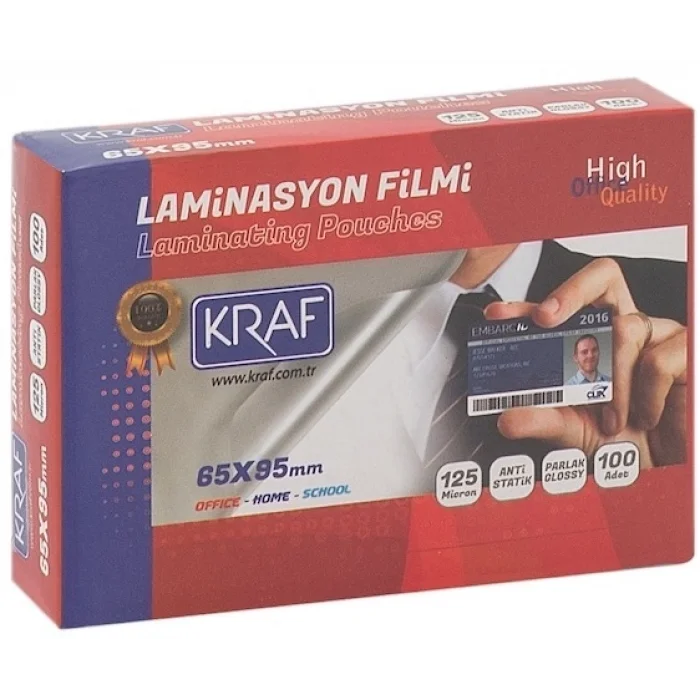 Kraf Laminasyon Filmi 65x95 mm 125 Micron 100lü