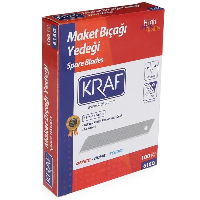 Kraf Maket Bıçağı Yedeği Geniş 100lü Paket