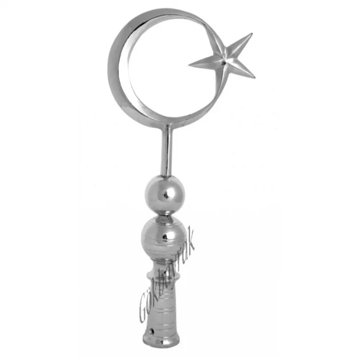 Krom Bayrak Direği Alemi Çift Boğumlu ( 32 CM)