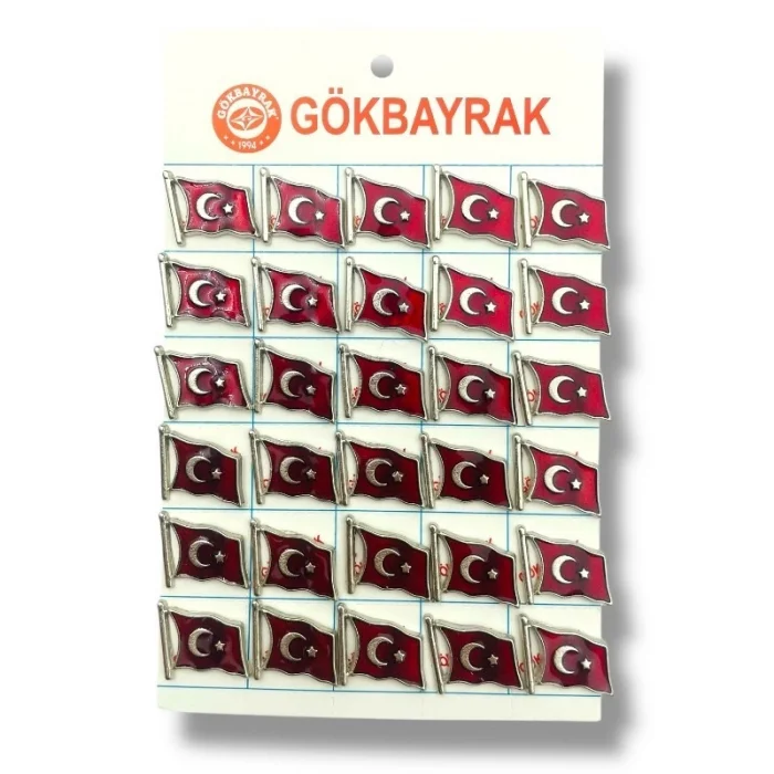 Krom Bayrak Rozet Dalgalı