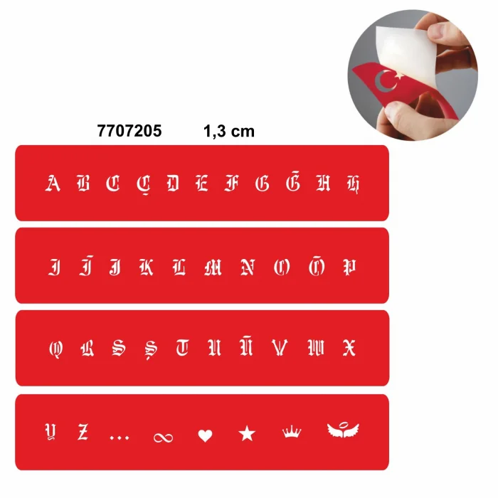 Küçük Boy Gotik Font Harf Şablonu Yazı Şablonu