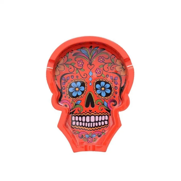 La Catrina Baskılı Melamin Sigara Küllüğü Kırmızı 11cm