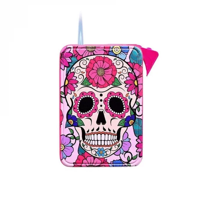 La Catrina Sigara Tabaka ve Çakmak Seti Pembe