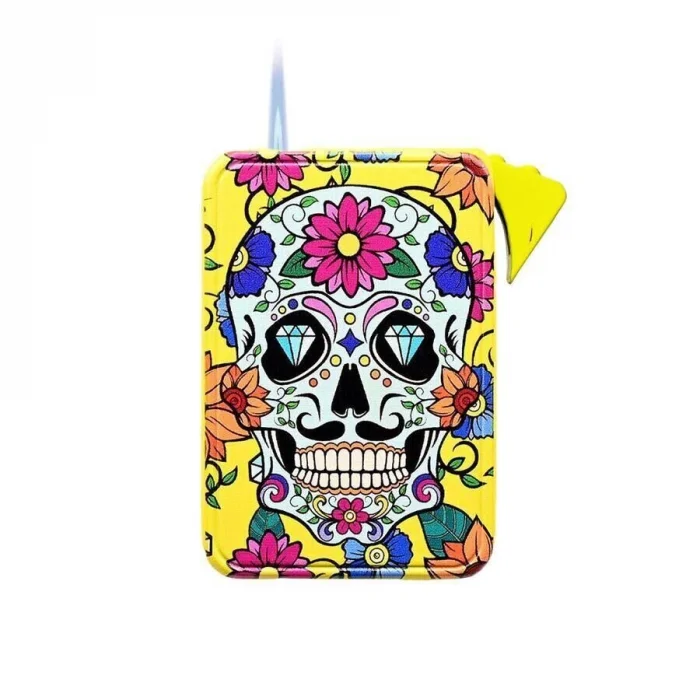 La Catrina Sigara Tabaka ve Çakmak Seti Sarı