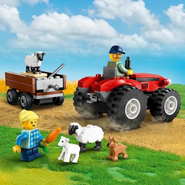 LEGO City Römorklu Kırmızı Çiftlik Traktörü ve Koyun 60461