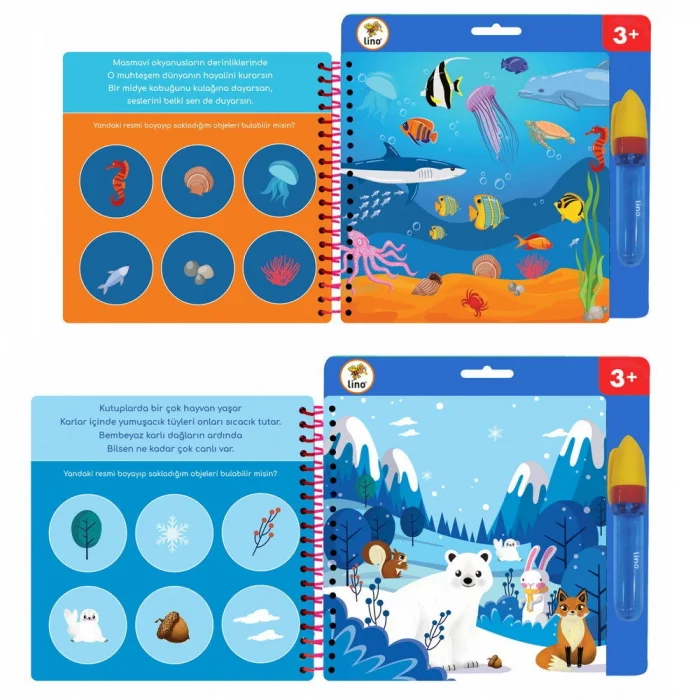 Lino Aqua Magic Book Sihirli Boyama Kitabı HAYVANLAR