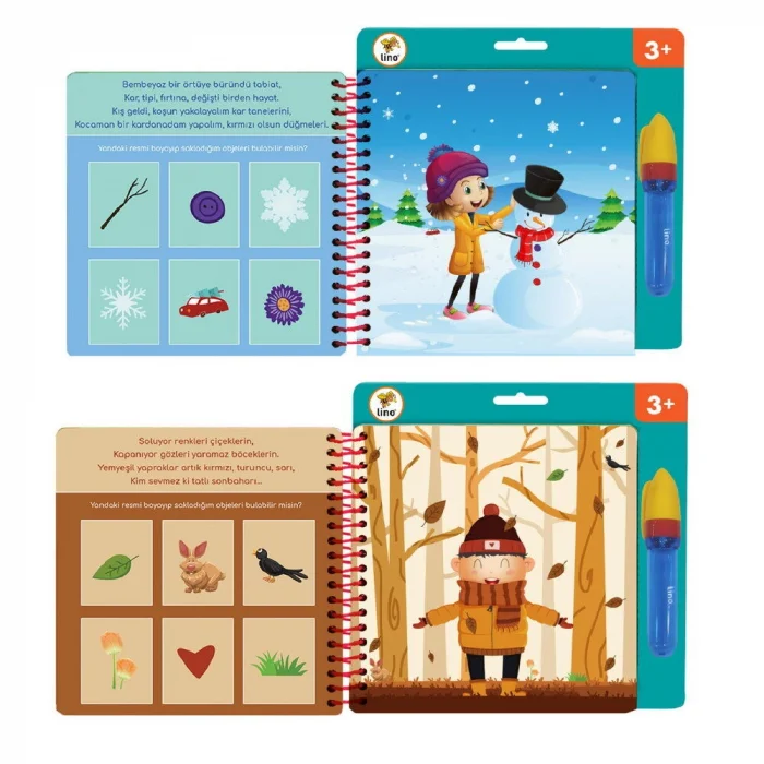 Lino Aqua Magic Book Sihirli Boyama Kitabı MEVSİMLER