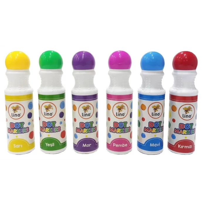 Lino Dot Markers Yıkanabilir Keçeli Boya Kalemi 6 Renk