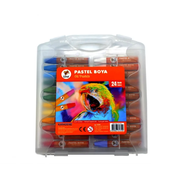 Lino Yağlı Pastel Boya 24 Renk Plastik Kutu