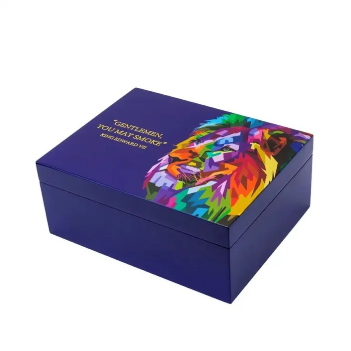 Lubinski Blue Lion Humidor Puro Kutusu Mavi Lake 40s