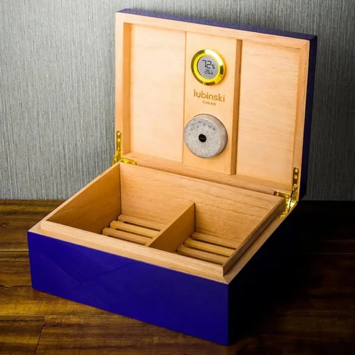 Lubinski Blue Lion Humidor Puro Kutusu Mavi Lake 40s