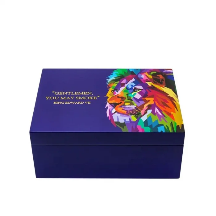 Lubinski Blue Lion Humidor Puro Kutusu Mavi Lake 40s
