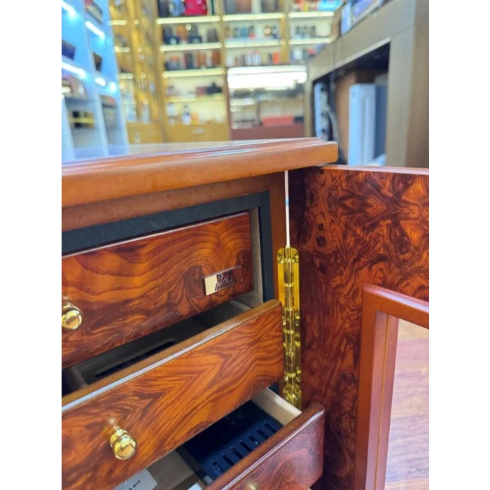Lubinski İtaly 5 Çekmeceli Humidor Puro Kutusu Karaağaç 100s