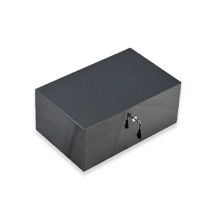 Lubinski İtaly Humidor Puro Kutusu Karbon Desen 120s