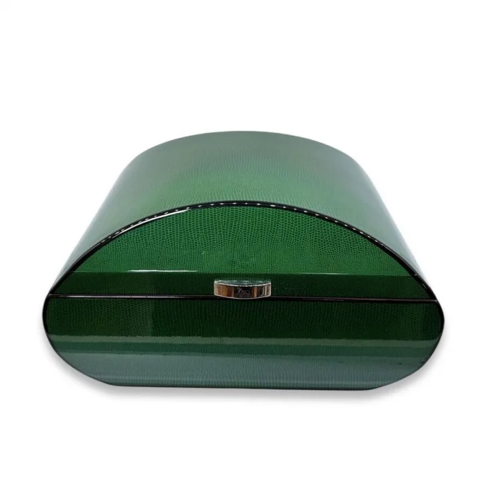 Lubinski İtaly Oval Humidor Puro Kutusu Lizard Yeşil 60s