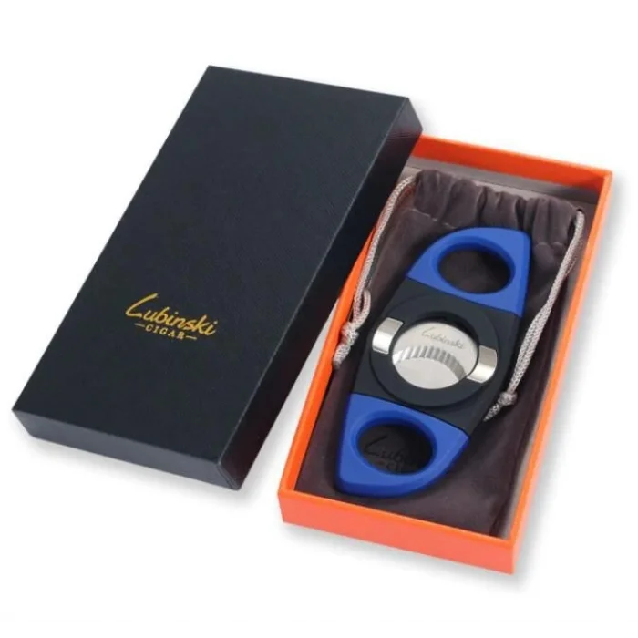 Lubinski Plastik Standlı Puro Kesici Siyah/Mavi 60 Ring