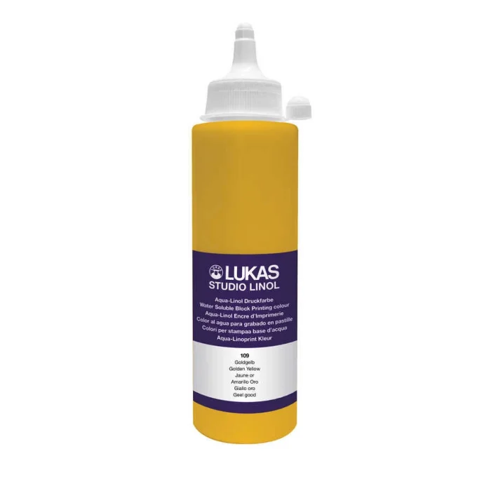 Lukas Studio Su Bazlı Linol Baskı Boyası 250 ml. Altın Sarı