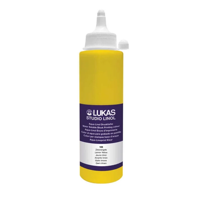 Lukas Studio Su Bazlı Linol Baskı Boyası 250 ml. Limon Sarı