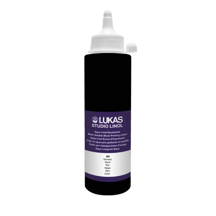 Lukas Studio Su Bazlı Linol Baskı Boyası 250 ml. Siyah