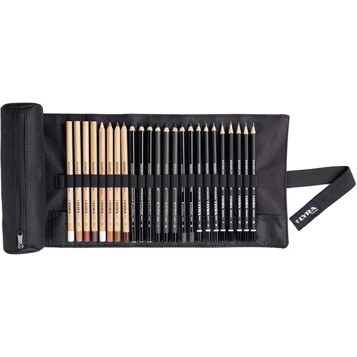 Lyra Rembrandt Sketching Set Karakalem Eskiz Seti 24lü Rulo
