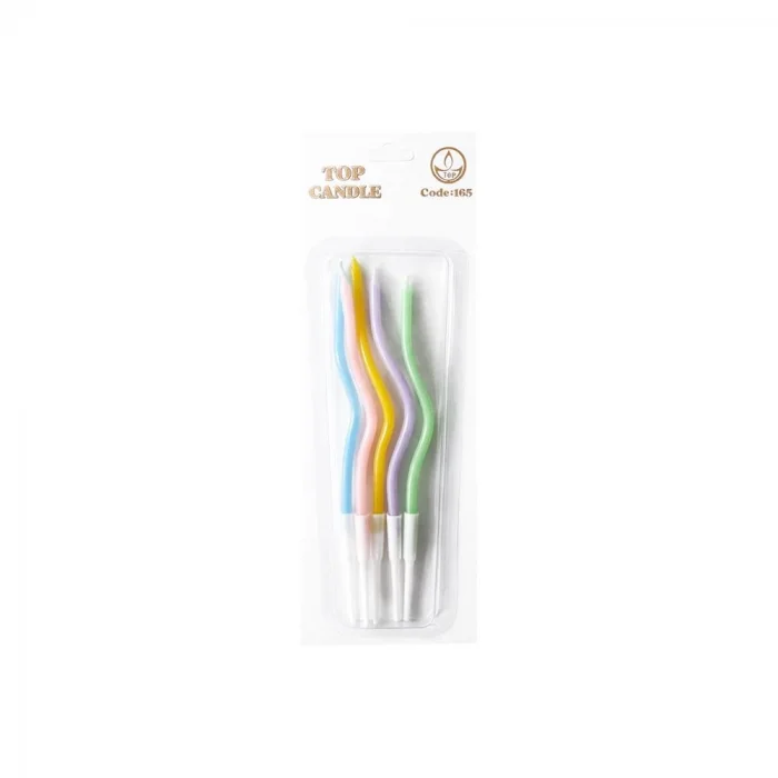 Makaron Karışık Renk Spiral Pasta Mumu