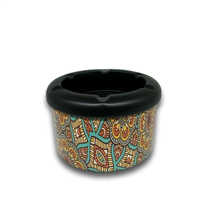 Mandala Desen Metal Mini Sigara Küllüğü Turkuaz 8cm