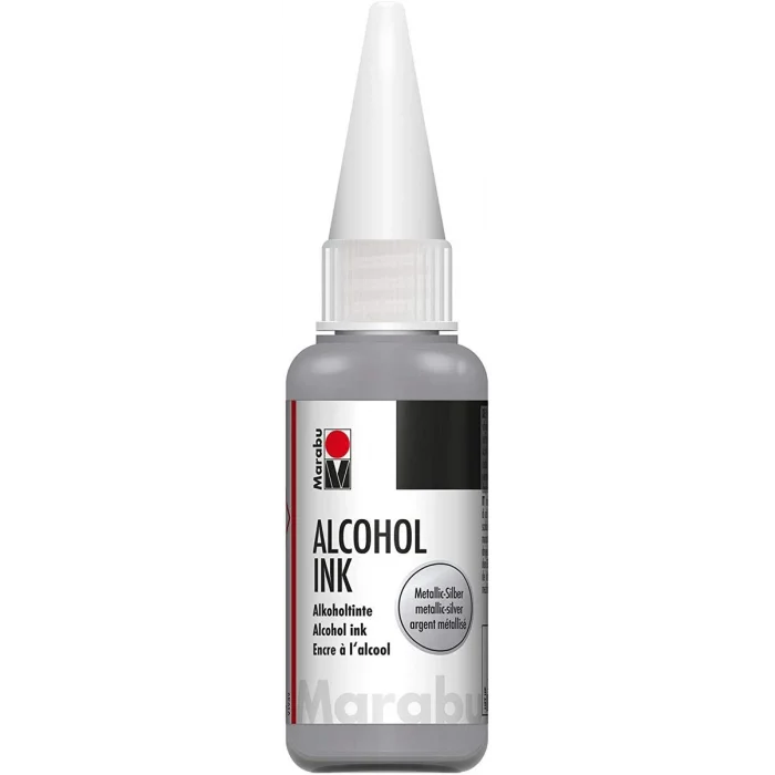 Marabu Alcohol Ink Alkol Bazlı Mürekkep 20 ml. Metallic Silver