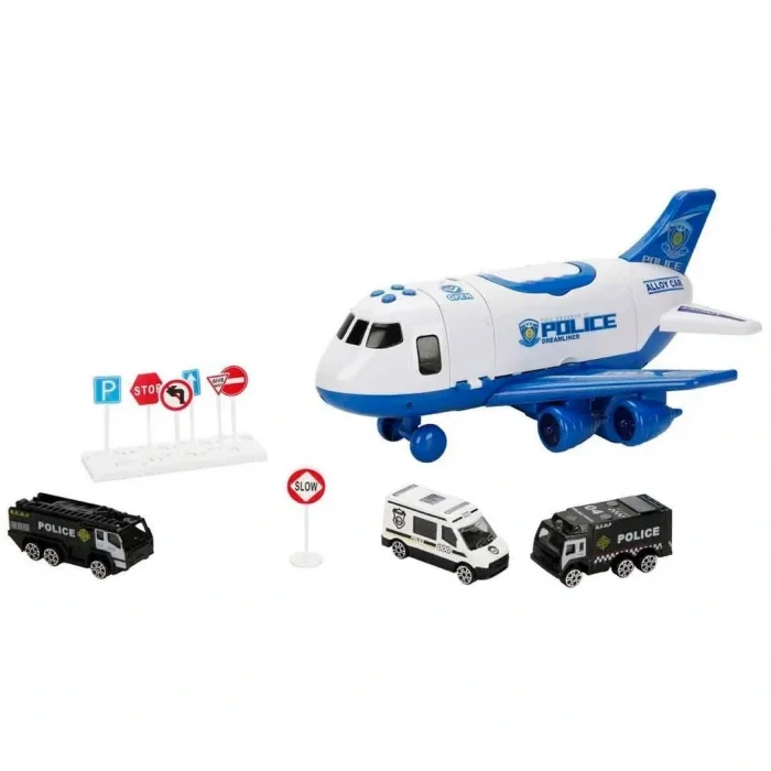 Maxx Wheels Sesli ve Işıklı Sürtmeli Polis Uçağı