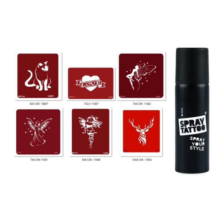 Melek Ve Peri Geçici Sprey Dövme Seti Spray Tatto