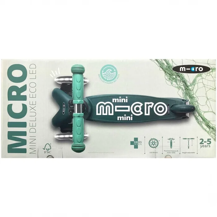 Micro Mini Micro Deluxe ECO LED 3 Tekerlekli Scooter Green