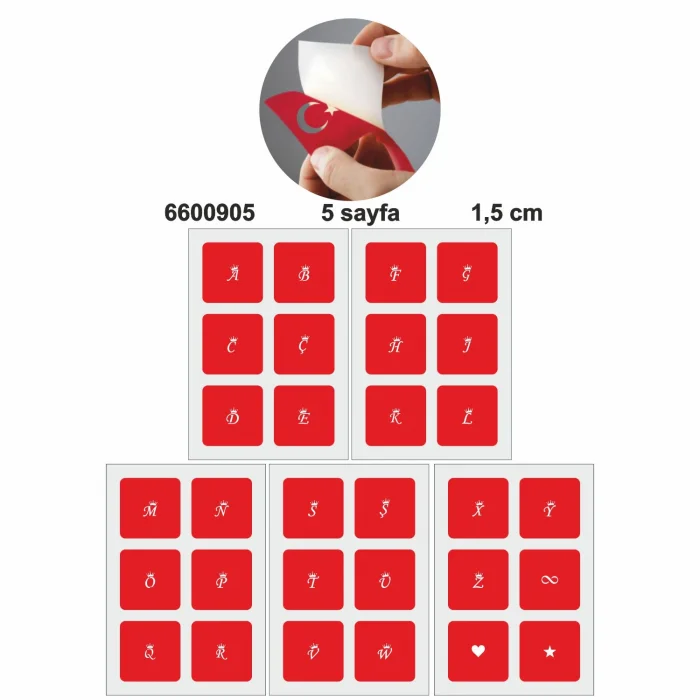 Mini Taçlı Harf  Dövme Şablonu Seti