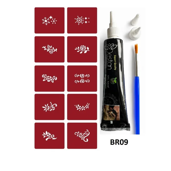 Minimal Kınalı Geçici Dövme Yapma Seti br009k