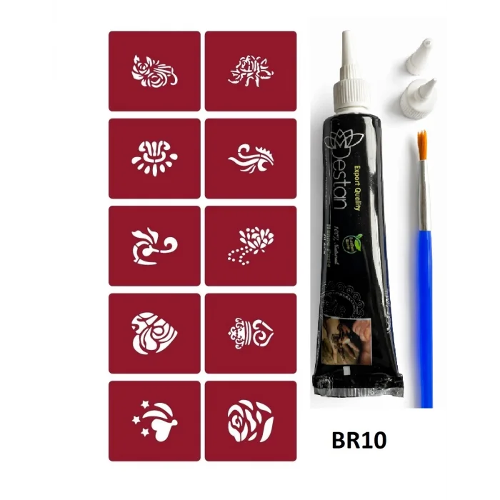 Minimal Kınalı Geçici Dövme Yapma Seti br010k