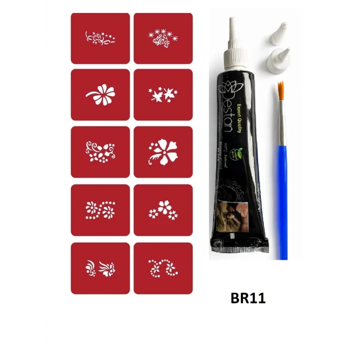 Minimal Kınalı Geçici Dövme Yapma Seti br011k