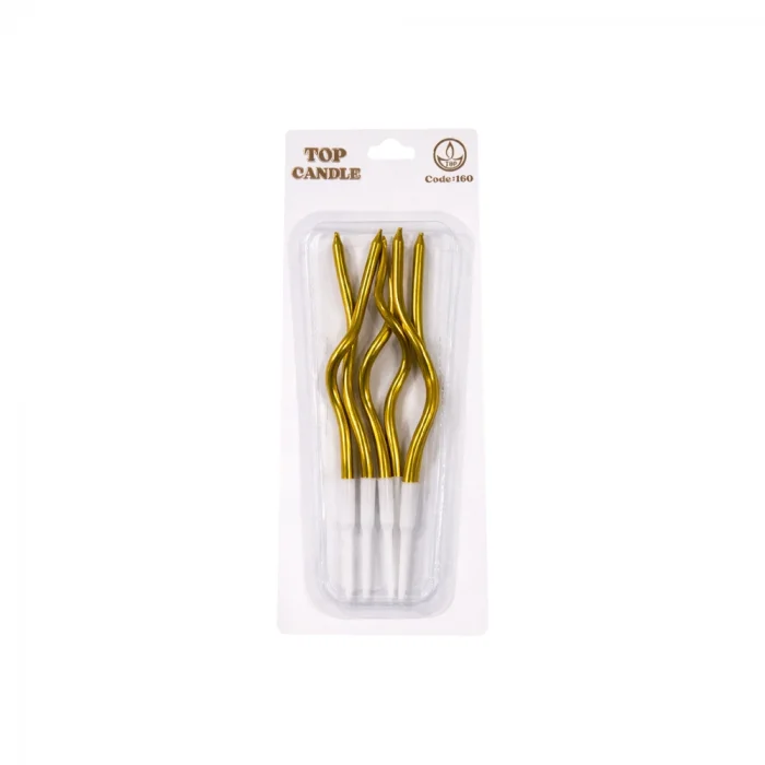 Mirror Metalik Altın Spiral Pasta Mumu