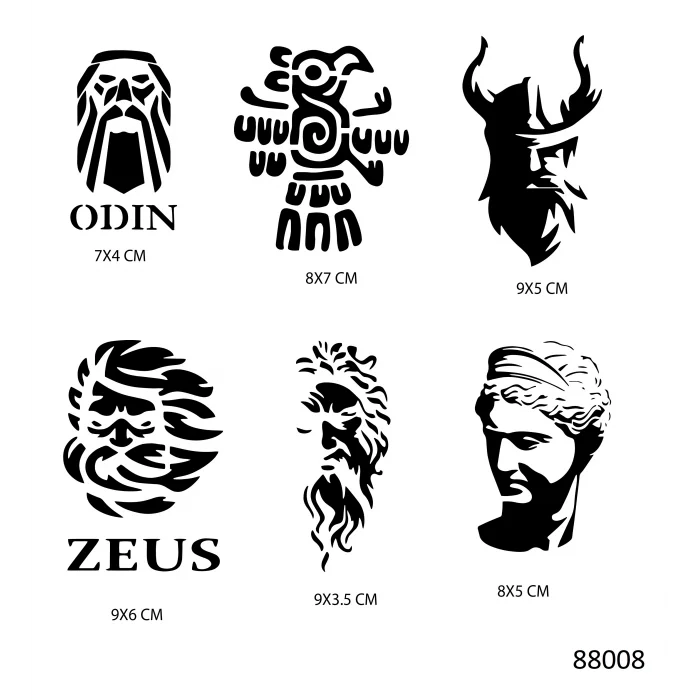 Mitolojik Desenler Hint Kınasıyla Geçici Dövme Seti