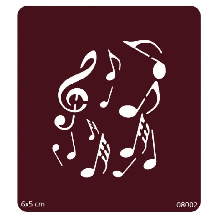 Müzik Notaları Geçici Dövme Şablonu