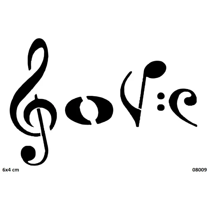 Müzik Ve Aşk Geçici Dövme Şablonu