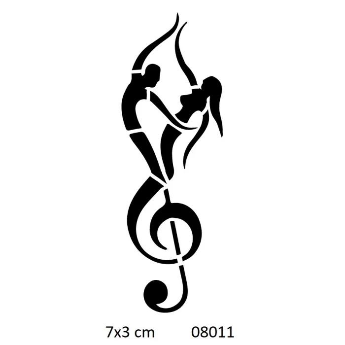 Müzik Ve Dans Geçici Dövme Şablonu