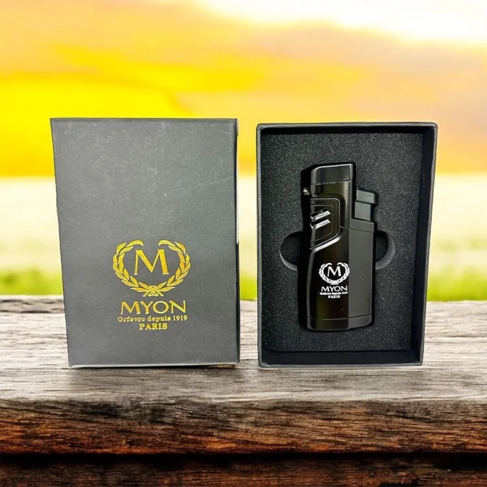Myon 4 Pürmüz Alev Delicili Sehpalı Puro Çakmağı Siyah