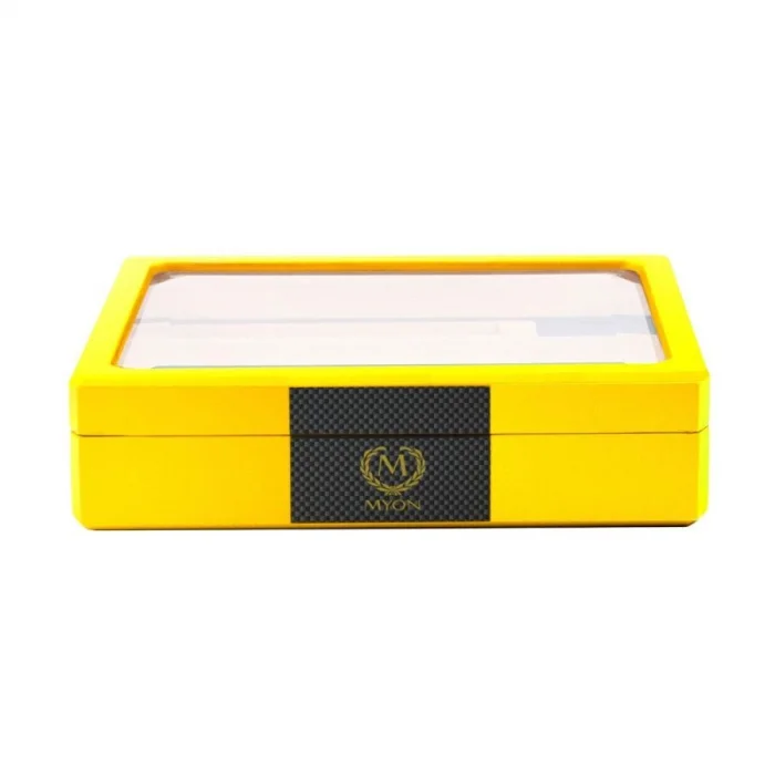 Myon Camlı Mini Humidor Puro Kutusu Sarı 20s