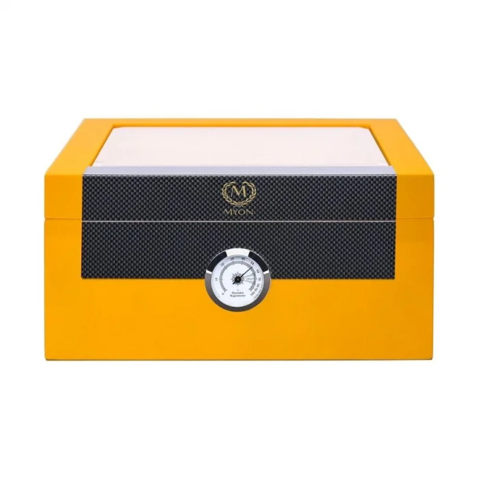 Myon Camlı Sedir Humidor Puro Kutusu Lake Sarı 60s