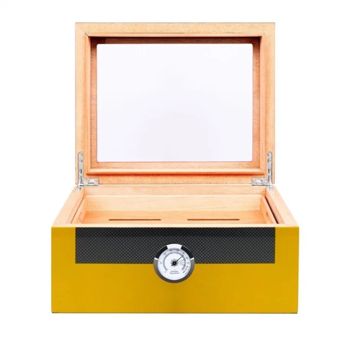 Myon Camlı Sedir Humidor Puro Kutusu Lake Sarı 60s
