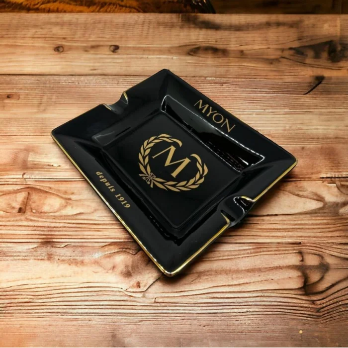 Myon Porselen Puro Küllüğü Logolu Siyah/Gold 2li