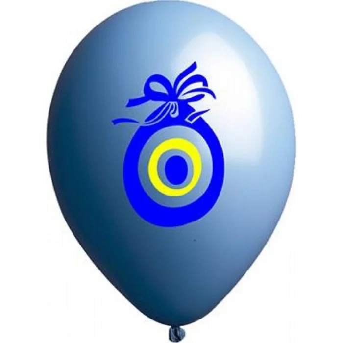 Nazar boncuğu baskılı mavi balon  (100lü)